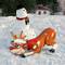 Slip-Slider Santa&#x27;s Red-Nosed Christmas Reindeer Statue